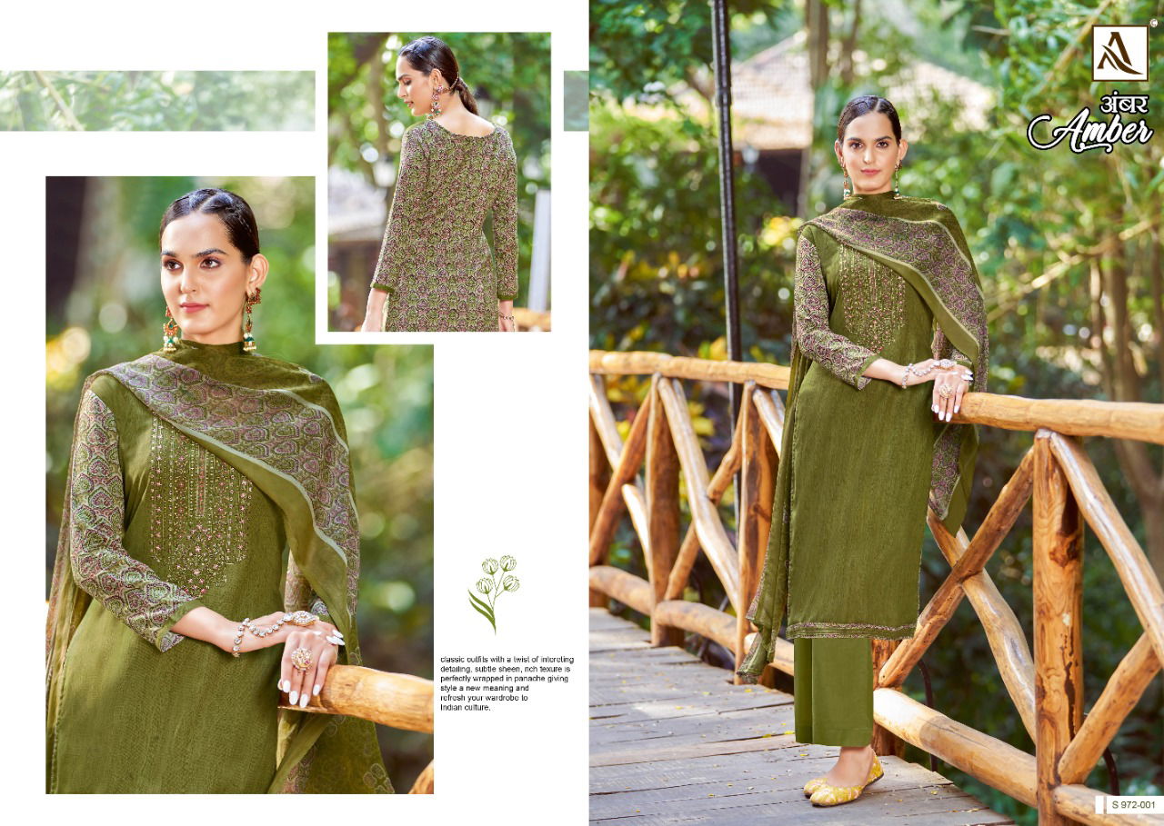 Alok Amber 7 New Latest Festive Wear Designer Dress Material Collection